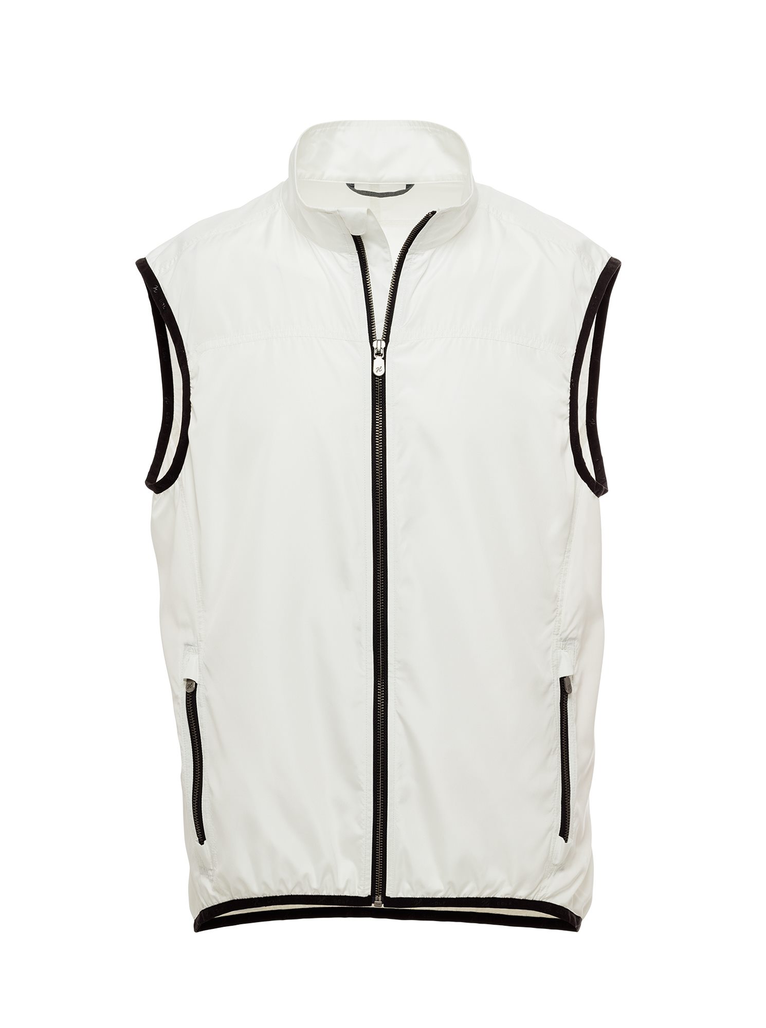 White Solid Brushed Polyester-Golf Vest | J.Hilburn