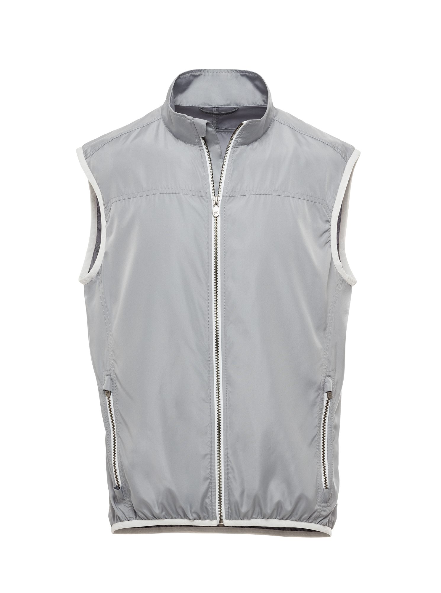 Grey Solid Brushed PolyesterGolf Vest J.Hilburn